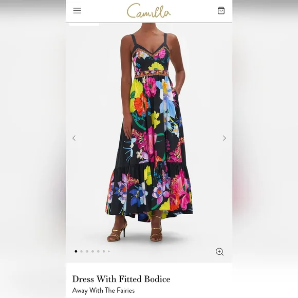 NWOT Stunning Camilla "Away With the Fairies" Floral Maxi Dress M Embellished - Picture 3 of 17